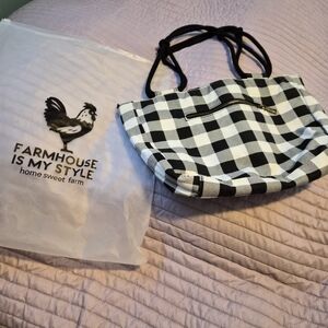 Black and White Checkered Tote Bag